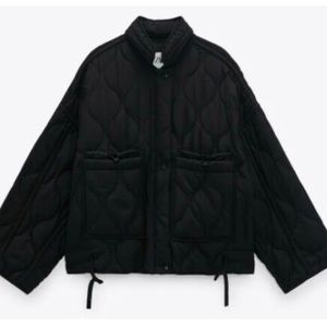 NWT Zara Water Repellant Cropped Quilted Puffer Jacket